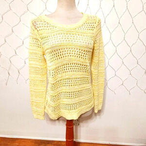 Jolie Yellow Sweater / Wide Stitch / Size Small